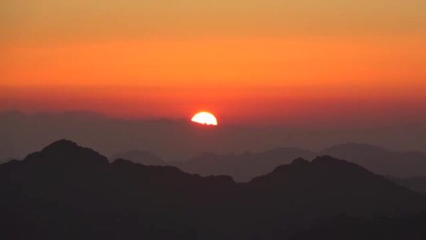 Monastère St Catherine & Mont Moise au coucher  du soleil